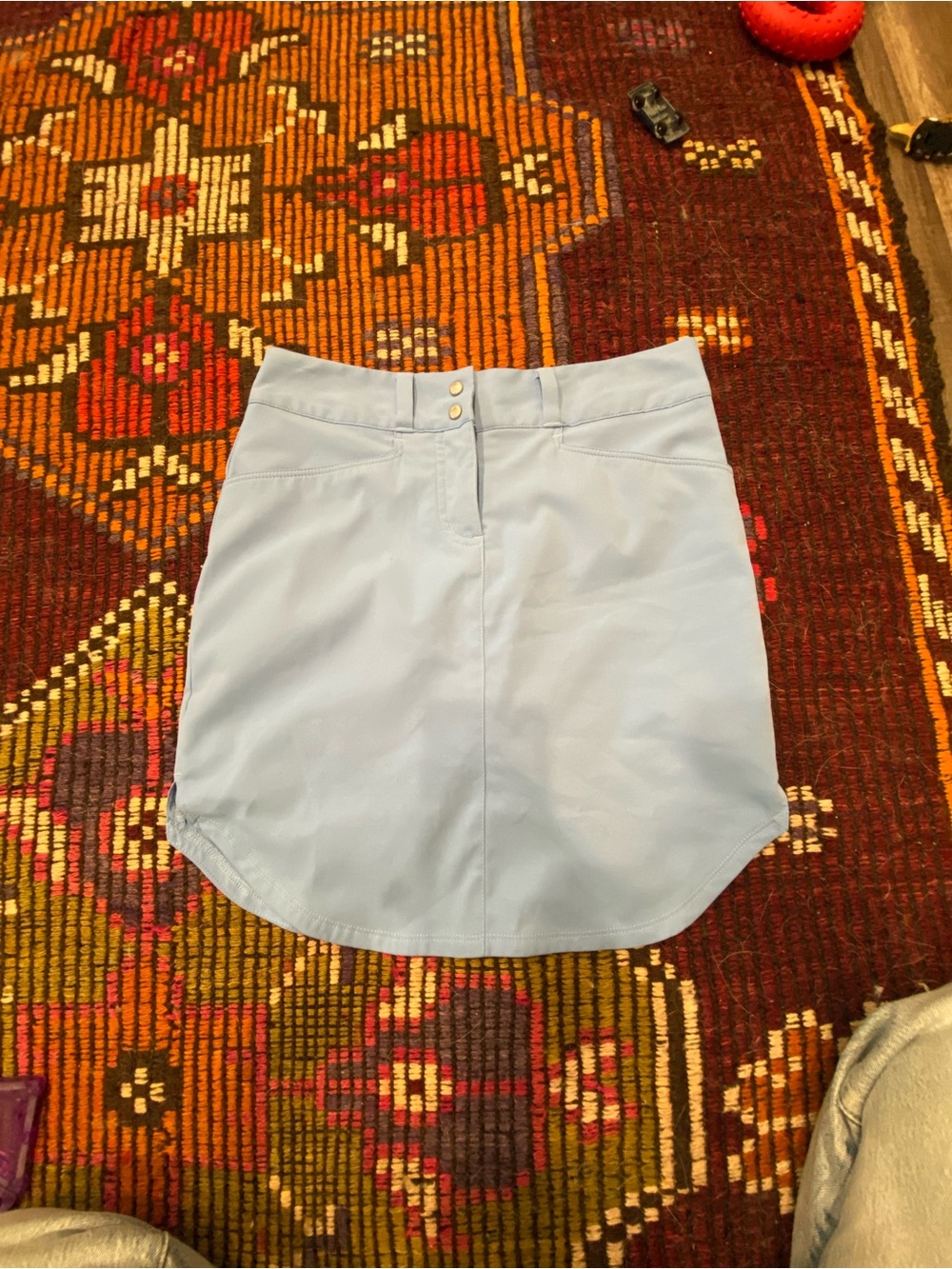 Adidas Essentials 3-Stripes Golf Skort in soft light blue